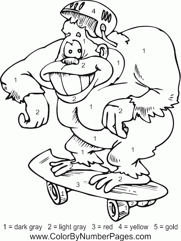 Plansa de colorat cu Gorilla 8 38